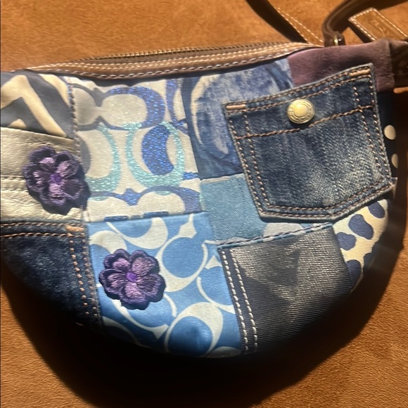 Crossbody denim patch work Coach - Picture 1 of 3